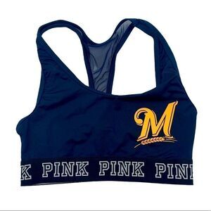 PINK Milwaukee Brewers navy sports bra xs